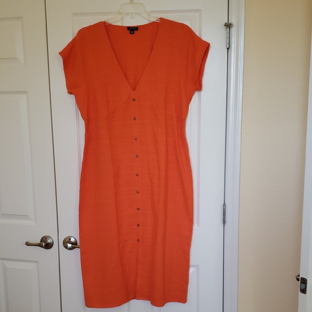 VENUS Orange Midi Dress